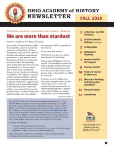 Cover of the Fall 2020 newsletter