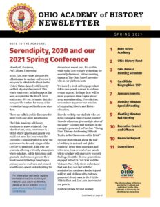 Image of the first page of the Spring 2021 newsletter