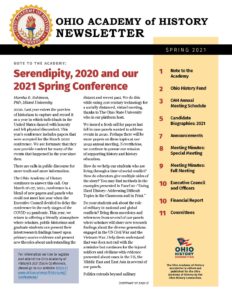 Image of the first page of the Spring 2021 newsletter